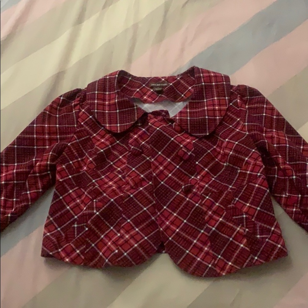 Cropped puff sleeve jacket